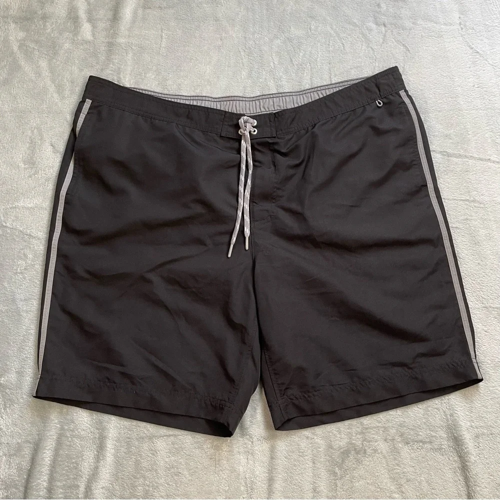 Lands End Swim Board Shorts Trunks XXL Mens Black With Liner